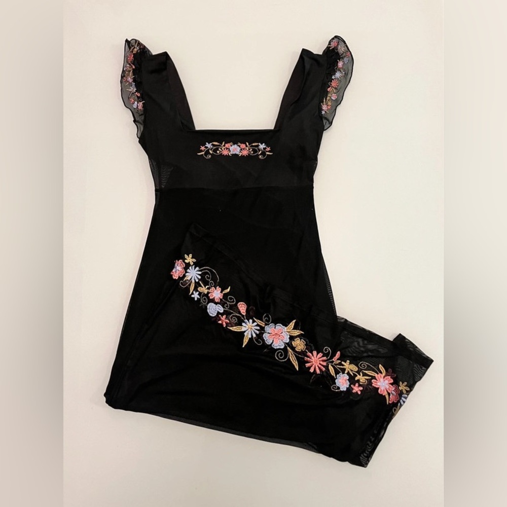 delias midi black floral dress